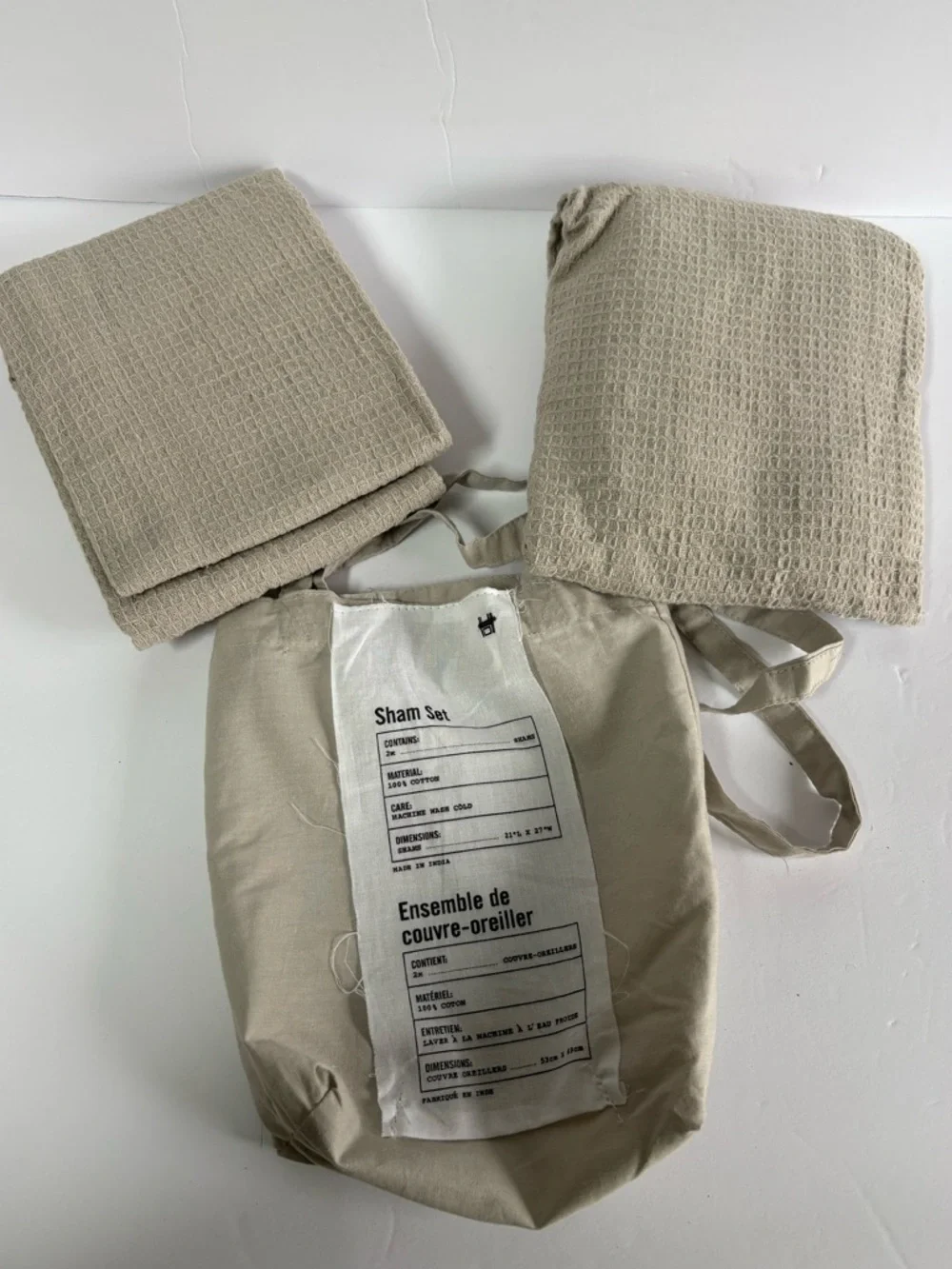 NWT Urban Outfitters Emi Waffle Cotton Sham Set